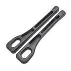 Two black Renlori SeatGuard gap filler strips shown side by side on a white background