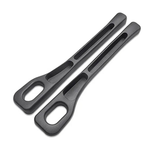 Two black Renlori SeatGuard gap filler strips shown side by side on a white background